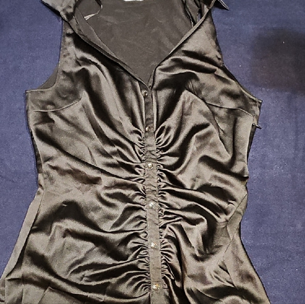 Zara Black Sleeveless Ruched Dress